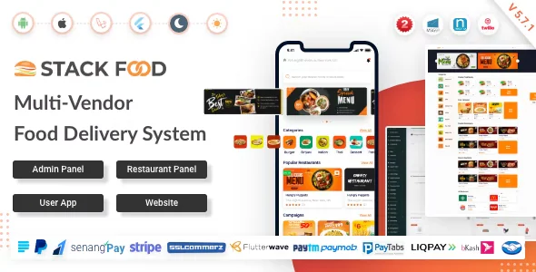 StackFood Multi Restaurant – Food Delivery App with Laravel Admin and Restaurant Panel