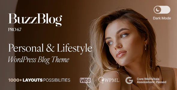 Buzz – Personal Lifestyle WordPress Blog Theme with Dark Mode